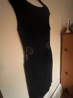 Navy-Blue Lauren Ralph Lauren  Sleeveless Lace-Inset Sheath Dress